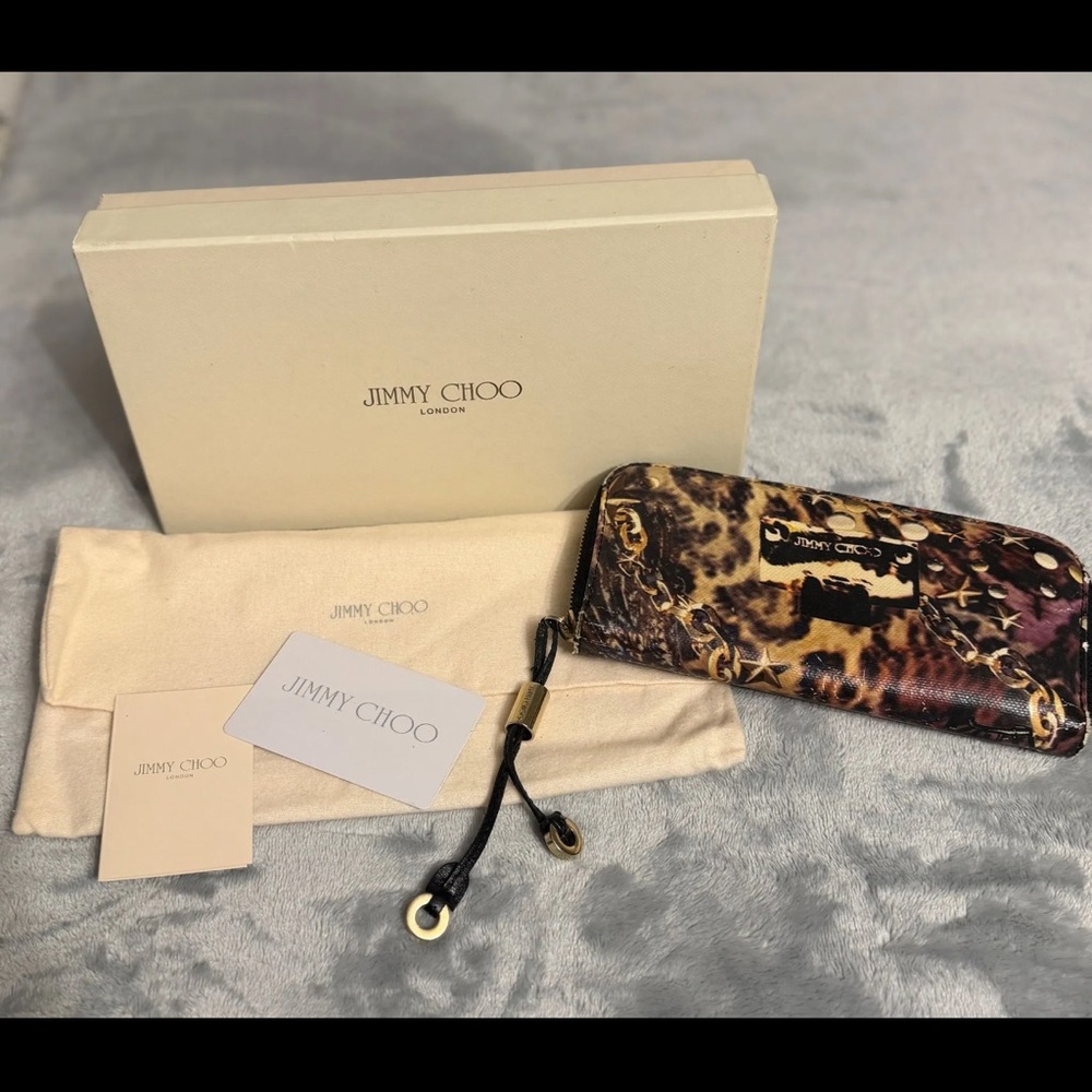 Jimmy Choo Rare Animal Print Long Zippy Wallet